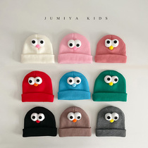 ins Korean baby hat autumn winter 0-3-6 months infant large eyes knit baby wool cap tire cap winter