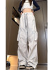 Spring and Autumn Cargo Pants, American-Style Functional Wide-Leg Pants for Women, Mid-High Waist, Loose, Slimming, Workwear Pants, Outdoor Casual Pants, Trendy