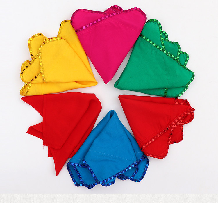 Dance props grade examination special teaching cotton silk handkerchief handkerchief flower octagonal towel Yangko accessories soft cloth