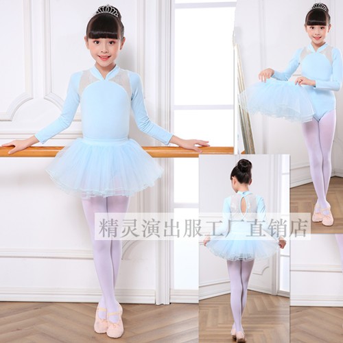 Quần áo trẻ em tập nhảy mùa thu và mùa đông dài tay Latin múa ba lê Trung Quốc cô gái thể dục dụng cụ kiểm tra hiệu suất quần áo cotton shop quần áo trẻ em đẹp
