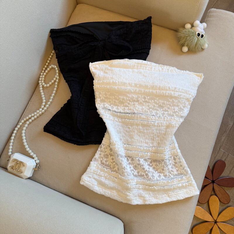 Recommended for Personal Collection~ Pure and Sexy Style, Sweet and Spicy Girl, Sexy Lace Hollow-Out Tube Top for Women with Chest Pads, Camisole Top Recommended for Personal Collection~ Pure and Sexy Style, Sweet and Spicy Girl, Sexy Lace Hollow-Out Tube Top for Women with Chest Pads, Camisole Top