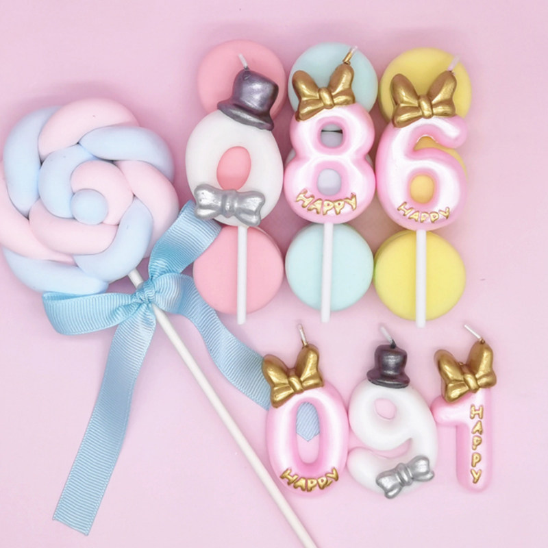 Children Birthday Exclusive Decoration Number 0-9 Little Candle Prince Princess Creative Romantic Girl Cake Inserts