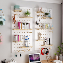 Custom Dongle Board Solid Wood Nordic Wall Shelf Dorm Room bedroom Living room Kitchen Home wall-mounted Lined Partition