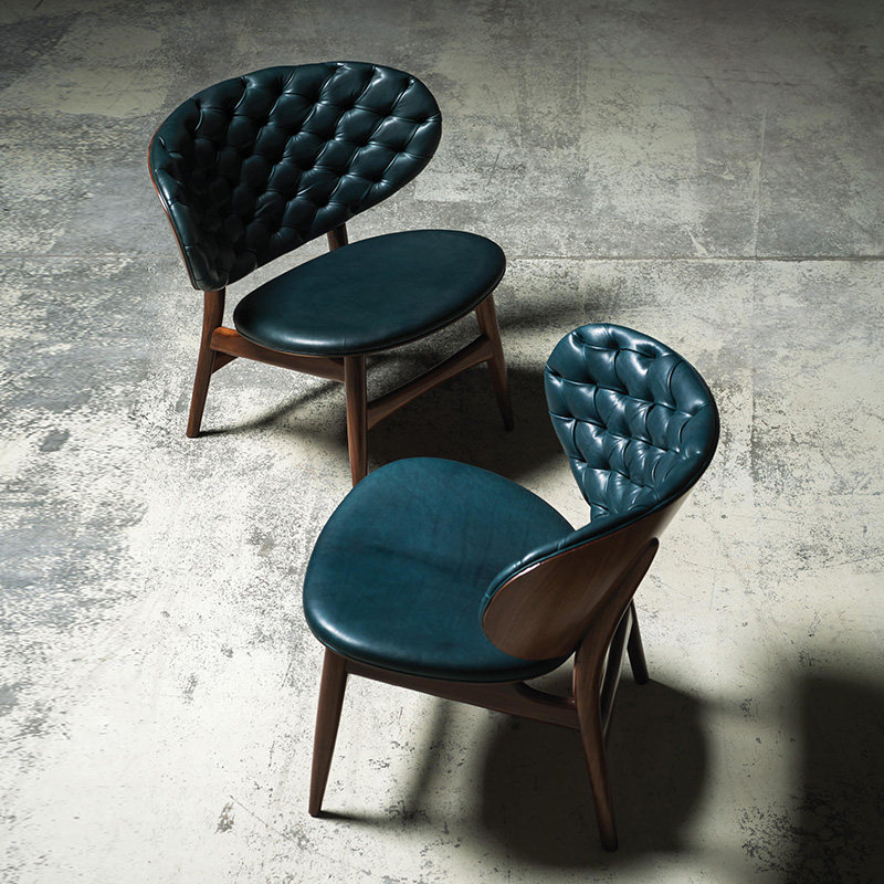 Single chair 2023 new living room bedroom modern minimalist Casual Chair Genuine Leather Solid Wood Chair-Taobao