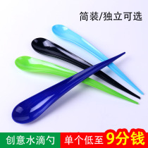 Disposable spoon long handle water drop spoon 21CM long spoon individually packed hard dessert spoon thick milkshake yogurt spoon