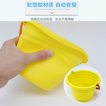 Childrens soft glue beach toy set baby play with sand water tools to dig hourglass shovel sand bucket