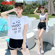 Swimsuit female Conservative cover belly slim three-piece set 2021 New Student split size fat mm swimsuit