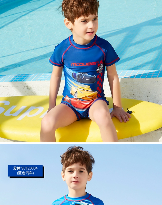 Disney Children Swimsuit Boys Xiêm chia kem chống nắng áo tắm Big Boy bé Cartoon Spider-Man áo tắm