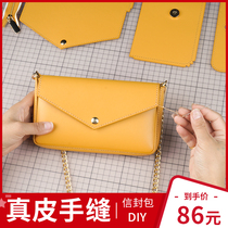 Bag womens leather diy material bag 2021 new envelope bag three-in-one combination chain bag shoulder messenger bag