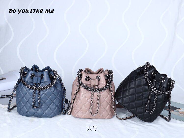 Whole Goat Leather Girl Bag Fashion Bucket Type Goddess Bag 100 Lap Bag Women Tide Fashion Genuine Leather Girl Bag Single Shoulder Diagonal Satchel-Taobao