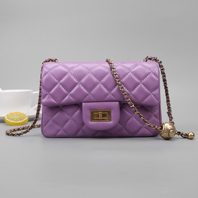 Whole sheep golden ball bag girl 2020 new single shoulder slope bag female fat fat bag meat red bag