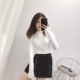 Áo len nữ cổ lửng cổ cao nhỏ cổ áo sơ mi dài tay bên trong thời trang thu đông 2018 phiên bản Hàn Quốc hoang dã mới áo len mongtoghi