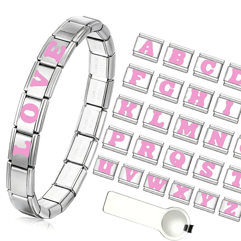 Italian Module Bracelet DIY Detachable English Letter Series Watch Chain Strap Couple Best Friend Gift ins
