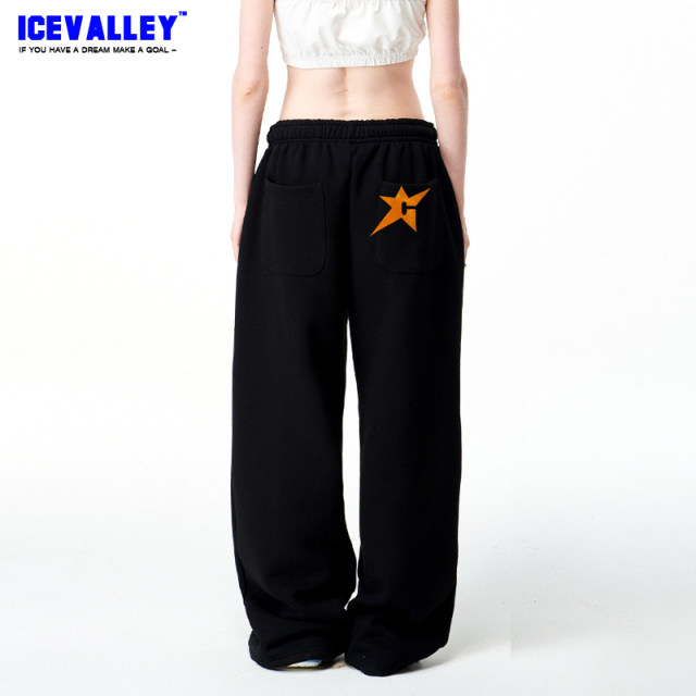 American retro HIPHOP hip-hop street fashion brand loose wide-leg pants harem pants trousers couples wear men and women