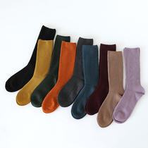 Wool Socks Female Midbarrel Socks Spring Autumn Winter Thickened Warm Day Ensemble Pure colour Long Sox stocking stocking Long Sox