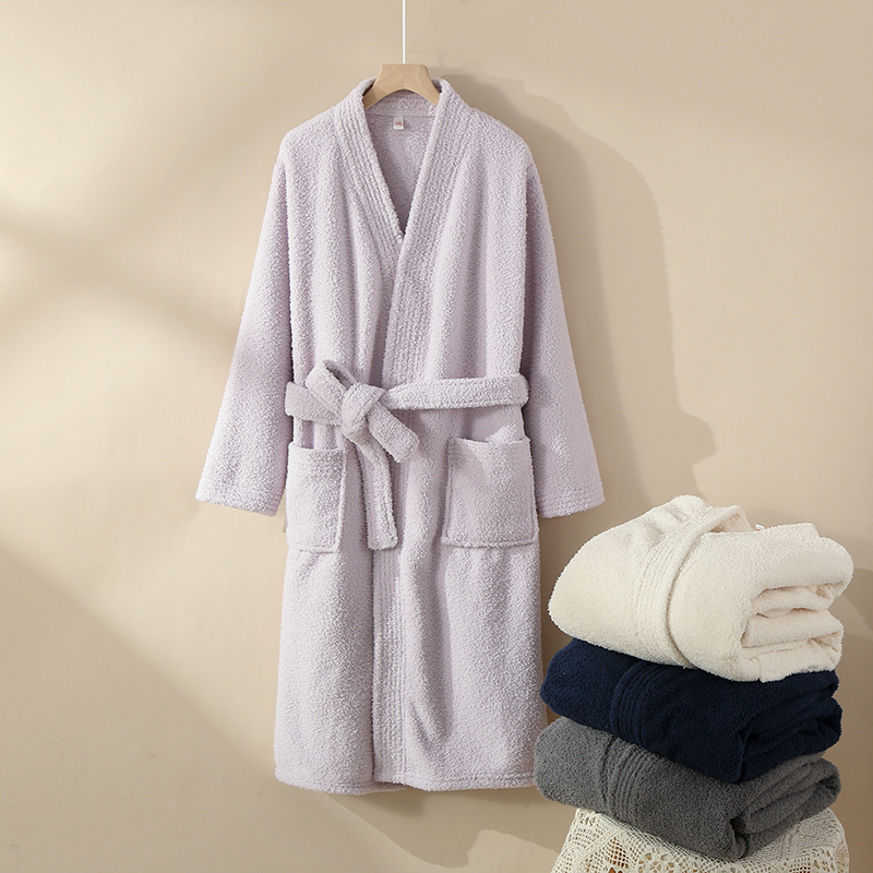 Jade Crystal Coral Velvet Couple's Bathrobe Men's Flannel Bathrobe Pajamas Women's Bathrobe Autumn and Winter Fleece-Lined Thickened Mid-Length Jade Crystal Coral Velvet Couple's Bathrobe Men's Flannel Bathrobe Pajamas Women's Bathrobe Autumn and Winter Fleece-Lined Thickened Mid-Length