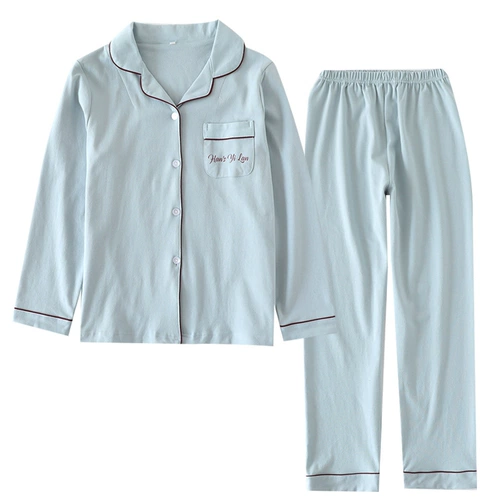 Японская пижама для влюбленных, хлопковый демисезонный трикотажный лонгслив, зимний комплект