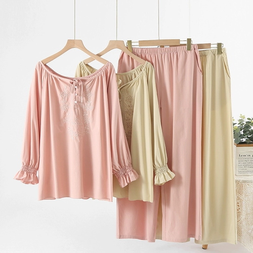 Дышащая мягкая пижама, лонгслив, летний комплект, китайский стиль