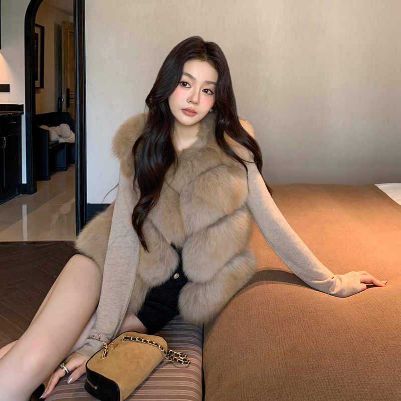 Rayfei Fragrance Cafe Winter New Style Elegant Fox Fur Vest Fashionable High-End Slimming Versatile Vest