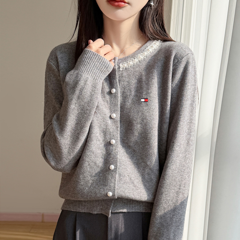 Tommy Xikaili Women's Base Layer Spring Cardigan Knit Jacket Slimming Sweater 2026 New Thin Cardigan