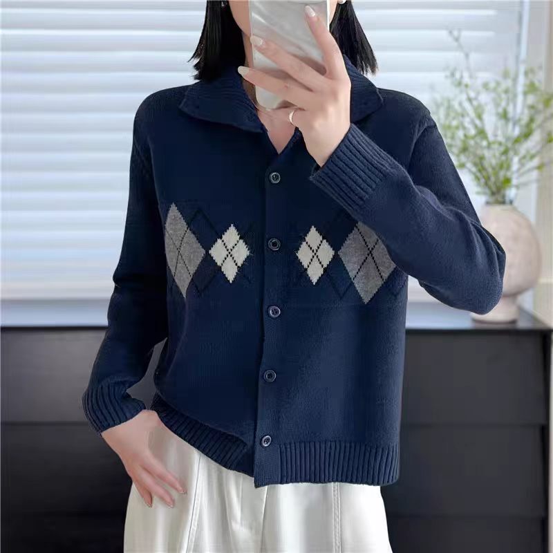 Tommy Women's Wool Sweater, Half-Turtleneck, Old Money Style Knitted Cardigan, Vintage Jacket, High-End Thick Base Layer Tommy Women's Wool Sweater, Half-Turtleneck, Old Money Style Knitted Cardigan, Vintage Jacket, High-End Thick Base Layer