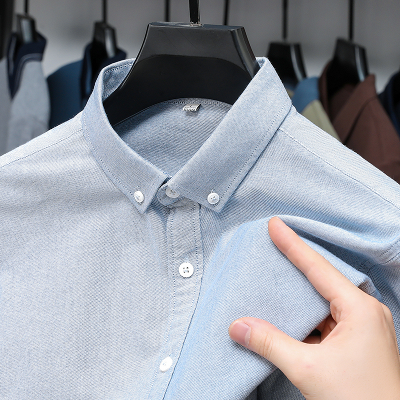 Tommy Hilfiger Pure Cotton Shirt Men's Long-Sleeve Solid Color Turn-Down Collar Top Non-Iron Versatile Oxford Fabric Shirt Tommy Hilfiger Pure Cotton Shirt Men's Long-Sleeve Solid Color Turn-Down Collar Top Non-Iron Versatile Oxford Fabric Shirt