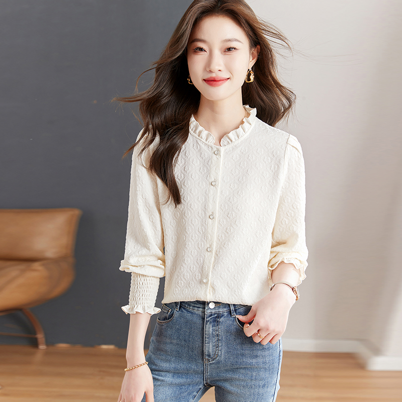 Tommy Xikaili Women's Shirt, Unique and Stylish Long-Sleeve Shirt with a High-End Feel, Korean Style 2026 New Shirt
