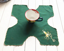Foreign trade European fabric Christmas Candle placemat Embroidered bread towel Electric kettle cover cloth Dust cover Christmas plate pad