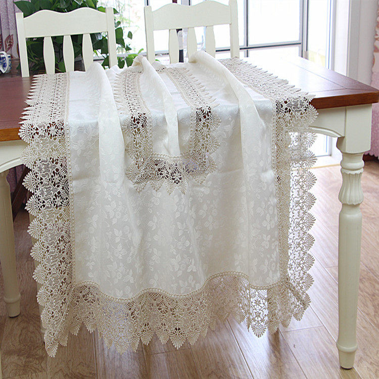 Upscale water-laced lace floral lace fabric table Buti flower gaib tea table Butian garden table cloth washable soft satin