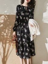 Spring model 2021 high waist thin French romantic temperament long light cooked royal sister waist celebrity Japanese floral flowers