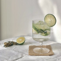 ins Net red ice cream cup high-value striped glass juice drink cup yogurt pudding cup ice cream cup