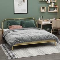Modern bed simple iron bed iron bed 1 8 meters ins light luxury bed frame double bed 1 5 Nordic iron frame bed single