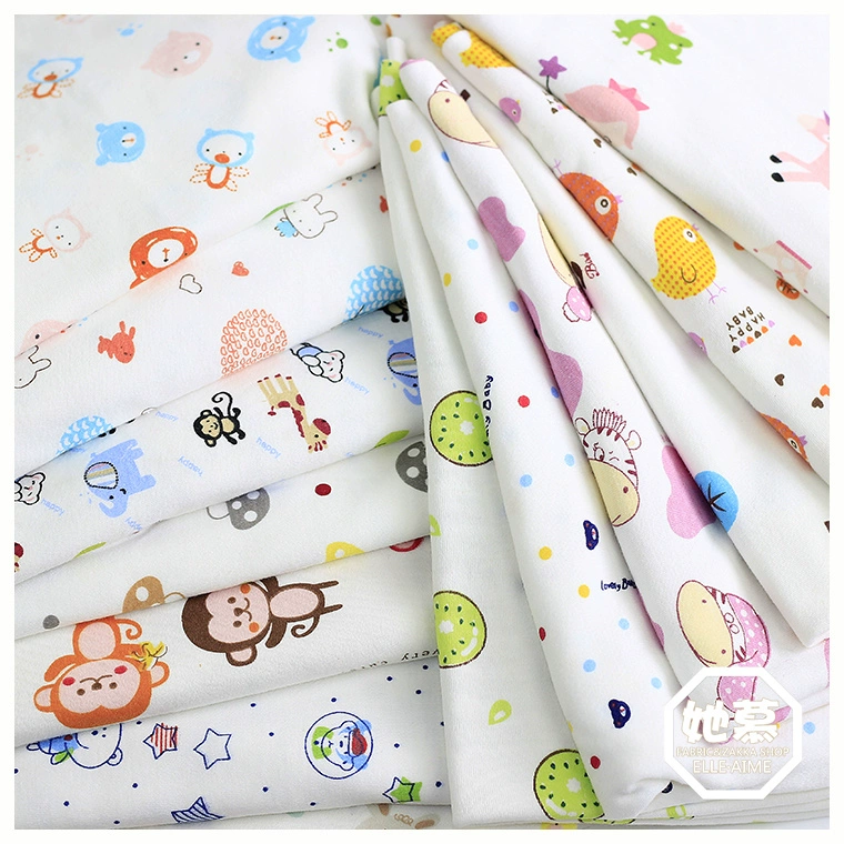 Bà Mu bông căng giải phóng mặt bằng vải vải đầu thiết lập DIY bé dệt kim bánh sandwich vải cộng với vải bông ấm áp - Vải vải tự làm