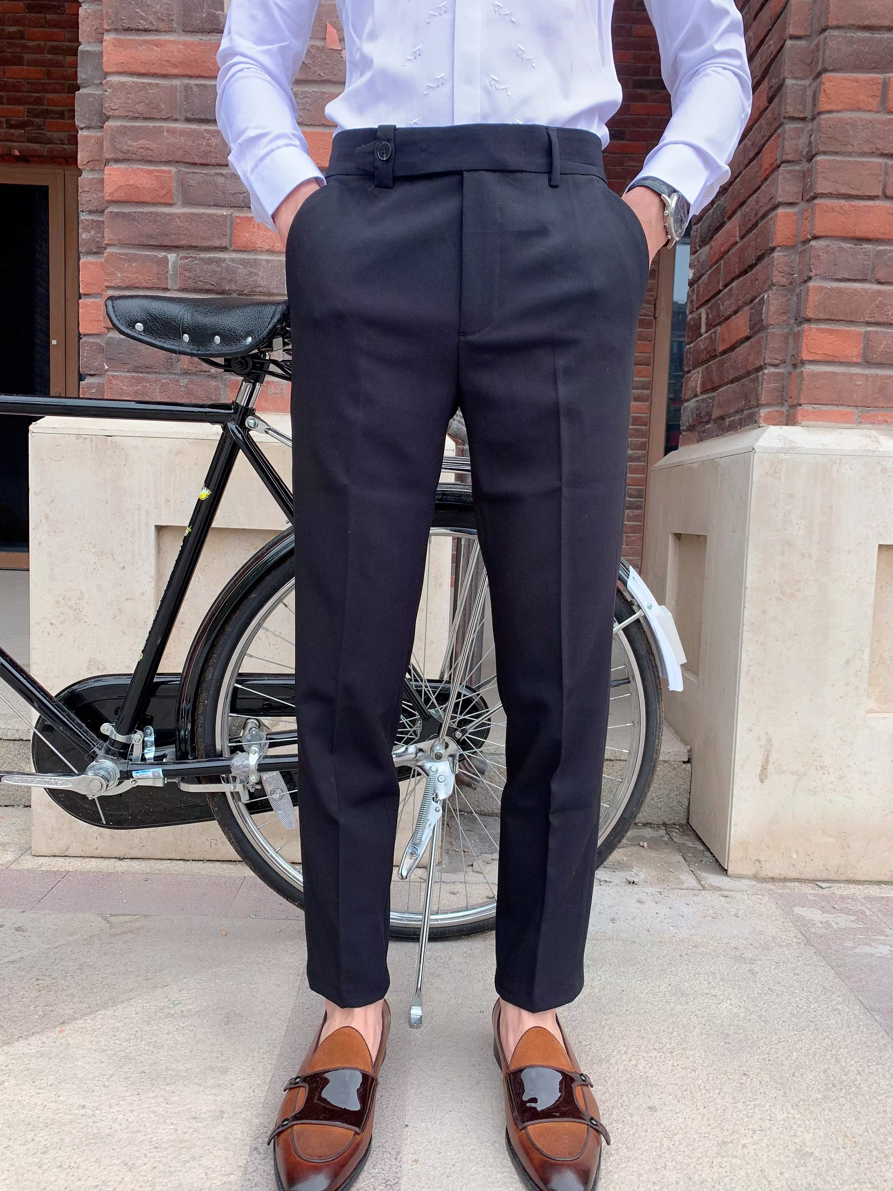 Mùa hè 2019 sản phẩm mới Yue boss tùy chỉnh cùng bộ đồ chín quần - Suit phù hợp quần tây âu