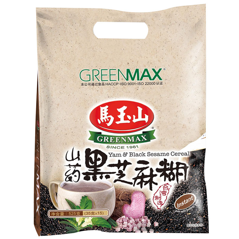 Taiwan Imports Ma Yushan Yam Black Sesame Seeds 5 Valley powder Nutritional Breakfast Substitute 12 Entrance Bagged 