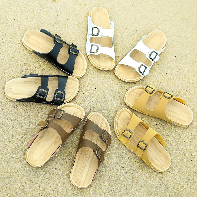 Genuine leather slippers men's summer non-slip waterproof beach slippers for men's cool slippers for men's casual small yards and half slippers