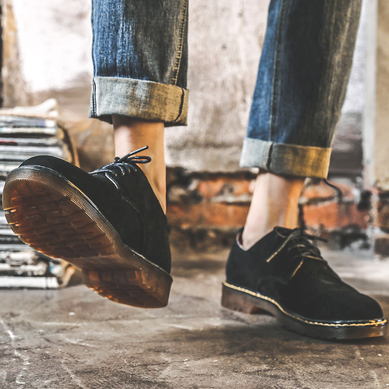 Genuine leather casual shoes men's shoes British style retro Oxford small size leather shoes Martin boots tooling couple low top trendy shoes