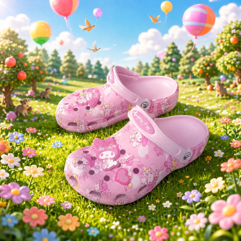 New Cartoon Ruby Eva Non-Slip Flat Pink Spring Clogs Summer Home Slippers