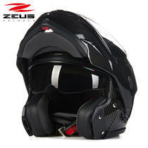 Ruishi carbon fiber motorcycle helmet double lens unveiling helmet male and female racing locomotive Bluetooth helmet Four Seasons