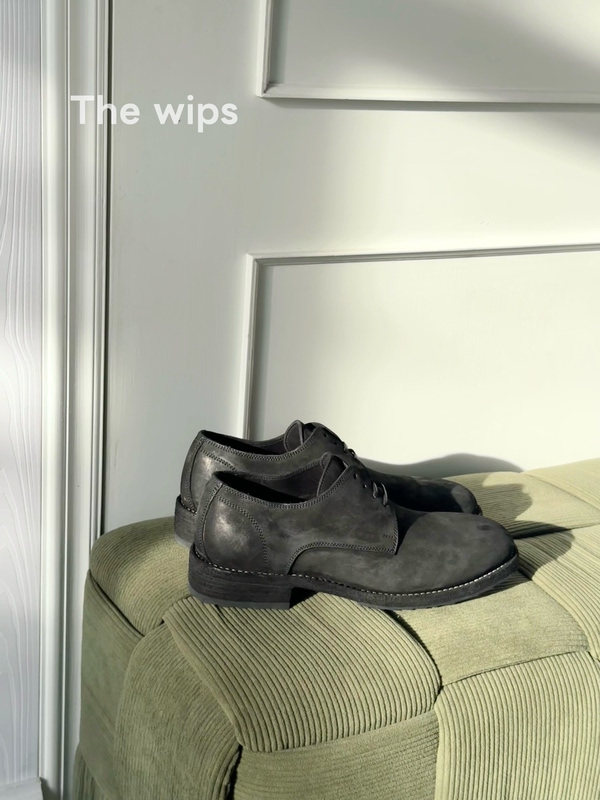 The Wips Gradient Horsehide Thin-Soled Derby Shoes, Washed Craftsmanship, Goodyear Handmade Shoes, Dark Avant-Garde