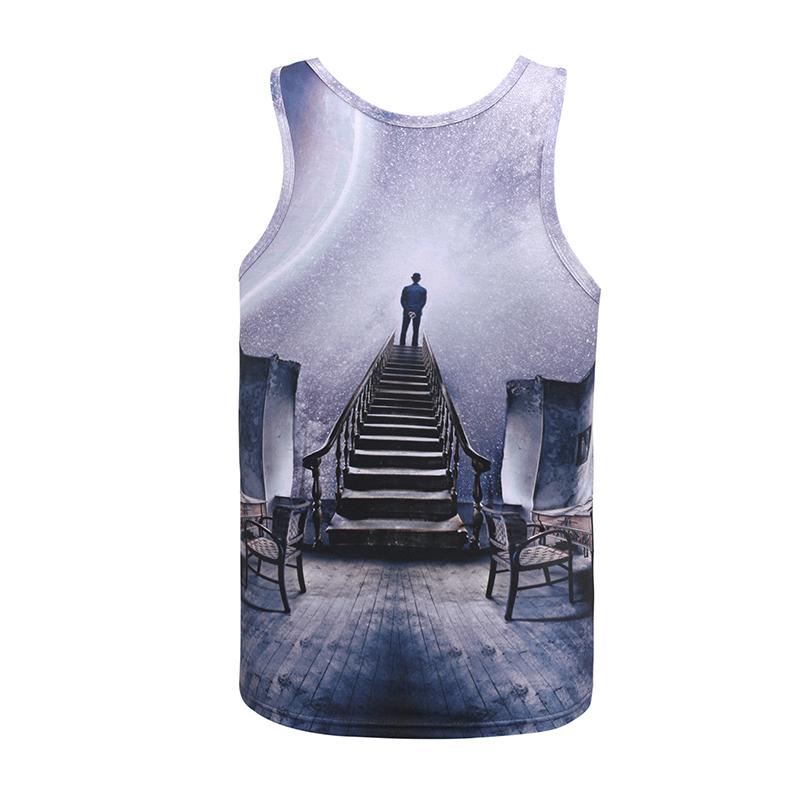Mùa hè nam 3D Khỉ giả mạo cá tính In Tide Thanh niên Hàn Quốc Slim Đan Vest Áo không tay áo lót nam sát nách