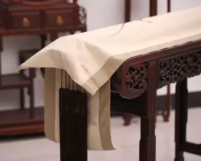 (Jin Yang) cotton linen guqin table flag cover cloth one leaf flat boat hand-painted ink style Zen guqin tablecloth