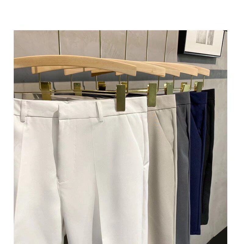 Летние тонкие белые штаны, мужские шорты, свободный прямой крой 