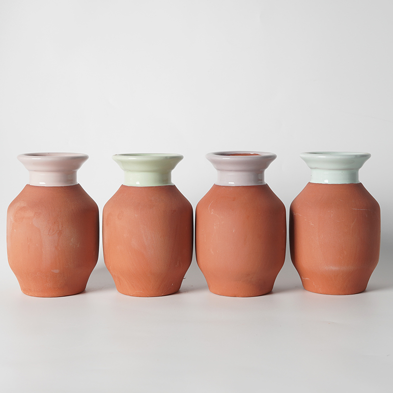 Moroccan Handmade Clay Small Vase Dry Flower Gardening Automatic Watering Device Red Clay Drip Irrigation Watering Device Seepage Irrigation