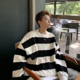 Демисезонный свитер, трикотажный кардиган для влюбленных для отдыха, круглый воротник, оверсайз