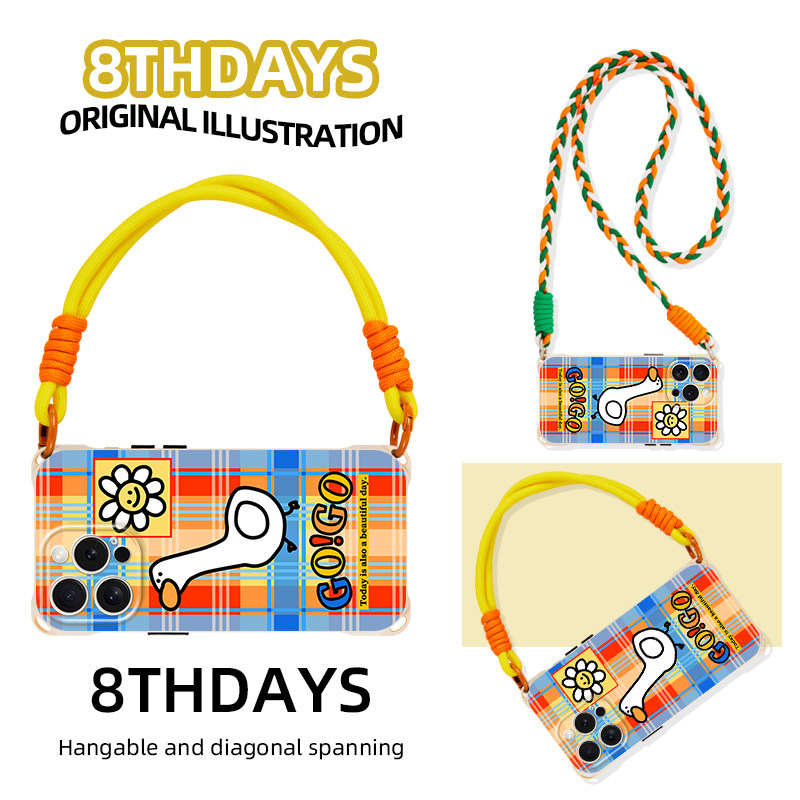 Apple Huawei silicone cartoon can be worn crossbody new style