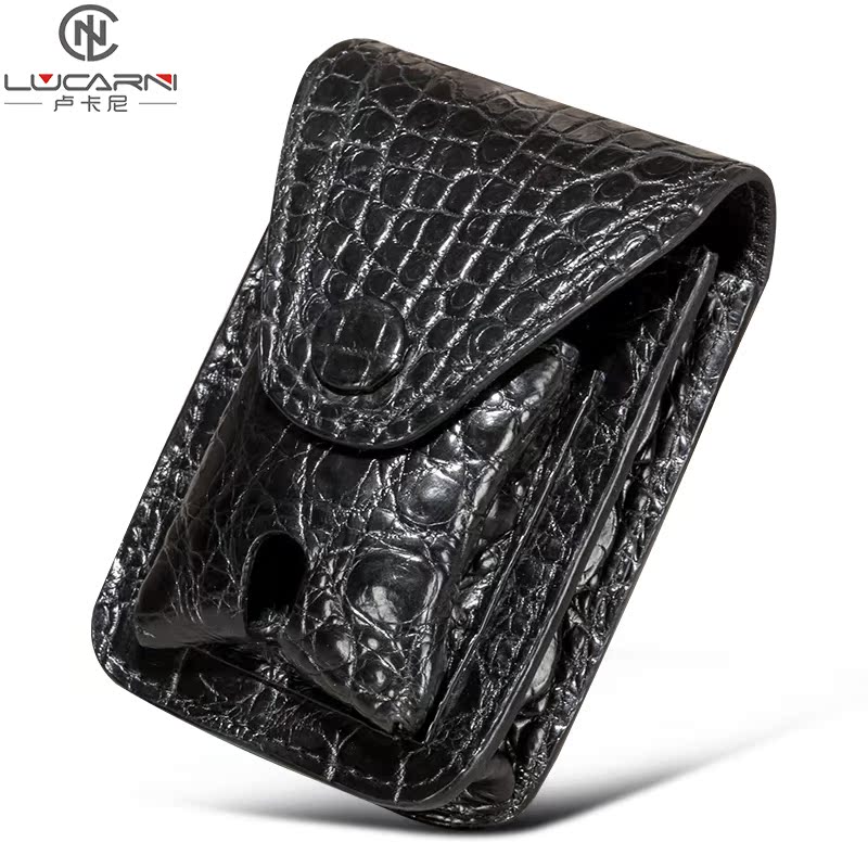 Alligator skin handmade cigarette pack Leather lighter suit men's locomotive retro - wears belt smoke suit Lucani
