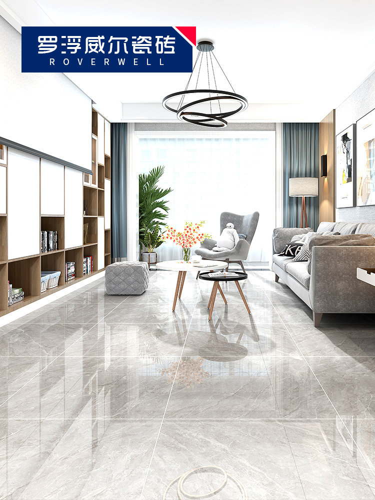 Luo Fu Weir infinite pattern all-body marble tile 800x800 simple modern living room non-slip floor tiles