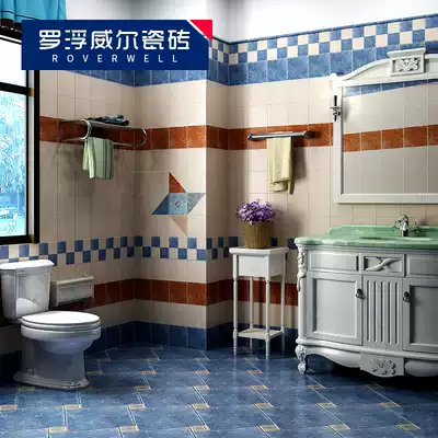 Louvwell Mediterranean antique brick balcony kitchen powder room tile toilet bathroom wall tile non-slip floor tiles