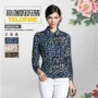 Xiang Mulan áo sơ mi nữ trung niên của phụ nữ trung niên áo sơ mi dài tay mùa xuân và mùa thu của mẹ các kiểu áo sơ mi đẹp
